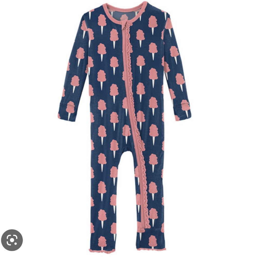 COPY - NWT unopened Kickee Pants Coverall 3-6 mo. Navy Cotton Candy